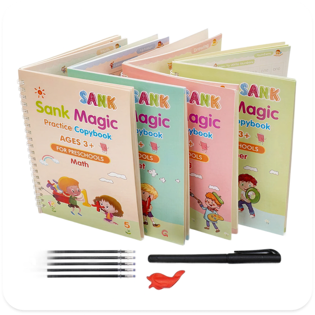 Sank Magic Practice Copybook (4 BOOKS,1 PEN,1 GRIP,10 REFILL)